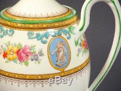 Vintage Wedgwood Sheerness Coffee Cacao set Pot Demitasse Cup Saucer Blue Cameo