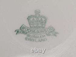 Vintage Wood & Sons Burslem England Demitasse Cup & Saucer Set 4 Octagon Fruit