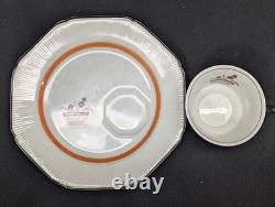 Vintage Wood & Sons Burslem England Demitasse Cup & Saucer Set 4 Octagon Fruit