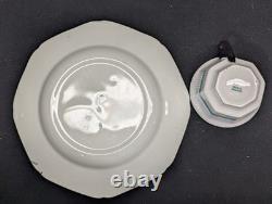 Vintage Wood & Sons Burslem England Demitasse Cup & Saucer Set 4 Octagon Fruit