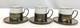Vintage Set Of 3 De Uberti Porcelain And Silver Demitasse Cups And Saucers