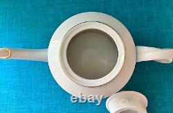 Vista Alegre Portuguese Porcelain Coffee Pot 6 Demitasse Cups/Saucers Card Motif