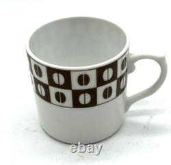 Vtg 1970s Mottahedeh Vista Alegre Demitasse Espresso Cups Saucers Coffee Bean