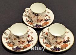 Vtg. (6) Pcs Coalport Hong Kong Demitasse OLD STAMP 3 Sets Cups & Saucers NICE