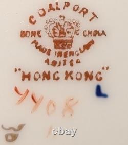 Vtg. (6) Pcs Coalport Hong Kong Demitasse OLD STAMP 3 Sets Cups & Saucers NICE