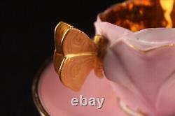 Vtg Antique Carl Tielsch Altwasser Butterfly Handle Demitasse Tea-Cup Saucer Set