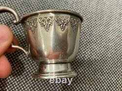 Vtg Antique International Silver Co. Sterling Set of 6 Demitasse Cups & Saucers
