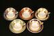 Vtg Dw Karlsbader Porcelain China Gold Encrusted Demitasse Tea-cups & Saucer Set
