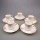 Vtg Haviland Limoges Pink Roses Gold Set Of 5 Demitasse Cups And Saucers