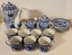 Vtg Japan Blue Phoenix Demitasse Coffee Set Pot, Creamer, Sugar, 7 Cups &saucers