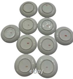 Vtg Japanese Lusterware Demitasse Cups & Saucers Set of 10 Hand Painted Japan