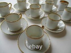 Vtg Limoges SA Castel demitasse CUP SAUCER LOT antique gold coffee tea plate set