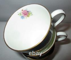 Vtg ROYAL DOULTON set 9 Cups & Saucers DEMITASSES FLOWERS hand PTD England