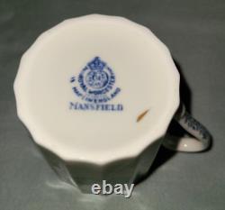 Vtg Royal Worcester Mansfield 6 demitasse cups & saucers w small coffee pot