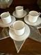 Vtg. Royal Worcester White Bone China Demitasse/espresso Cups & Saucers Set Of 4