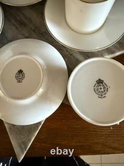 Vtg. Royal Worcester White Bone China Demitasse/Espresso Cups & Saucers Set Of 4