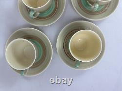 Vtg SUSIE COOPER Wedding Ring Demitasse Cups & Saucers Set of 7 Earthenware