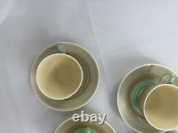 Vtg SUSIE COOPER Wedding Ring Demitasse Cups & Saucers Set of 7 Earthenware