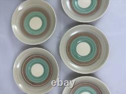 Vtg SUSIE COOPER Wedding Ring Demitasse Cups & Saucers Set of 7 Earthenware