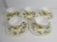 Vtg Set Of 5 Wedgwood Josephine Yellow Bone China Demitasse Coffee Cups Saucers