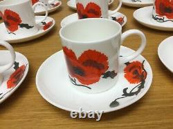 Vtg. Wedgwood Cornpoppy Susie Copper Design (12 Sets) Demitasse Cups & Saucers