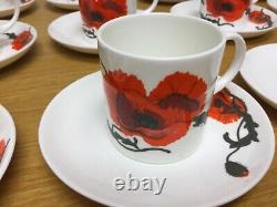 Vtg. Wedgwood Cornpoppy Susie Copper Design (12 Sets) Demitasse Cups & Saucers
