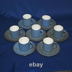 Vtg Zaalberg Holland Mid Century Stoneware Demitasse Cup and Saucer Lot Blue