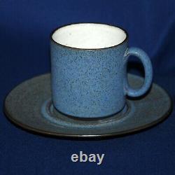 Vtg Zaalberg Holland Mid Century Stoneware Demitasse Cup and Saucer Lot Blue