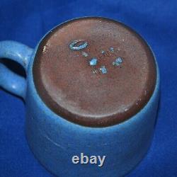 Vtg Zaalberg Holland Mid Century Stoneware Demitasse Cup and Saucer Lot Blue