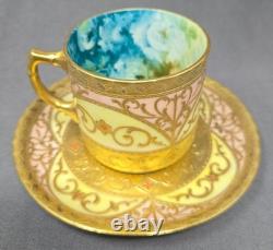W. A. Adderley & Co Signed Roses Demitasse cup & Saucer 1886-05
