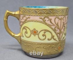 W. A. Adderley & Co Signed Roses Demitasse cup & Saucer 1886-05