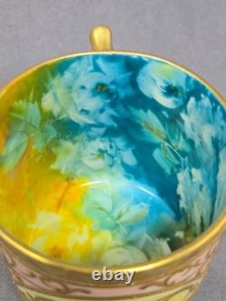W. A. Adderley & Co Signed Roses Demitasse cup & Saucer 1886-05