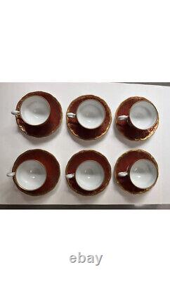 WEIMAR KATHARINA 28010 DEMITASSE Tea 6 Cups And 6 Saucers SET- Brown