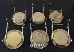 WOW! VTG Limoges 6 Gold Encrusted Cobalt Blue Demitasse Cups and Saucer withstands