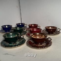 Waldershof Bavaria Germany 8 Demitasse Footed Cup/Saucer Sets Fragonard Lovers