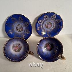 Waldershof Bavaria Germany 8 Demitasse Footed Cup/Saucer Sets Fragonard Lovers