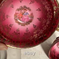 Waldershof Bavaria Germany 8 Demitasse Footed Cup/Saucer Sets Fragonard Lovers