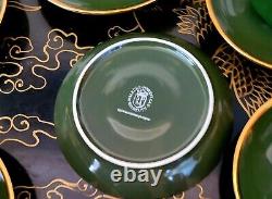 Walkure Jade Green Gold Gilt Demitasse Tea Cup And Saucer 8 + Set 17 Pieces SPM