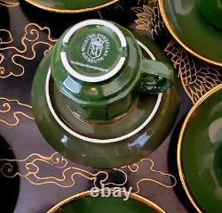 Walkure Jade Green Gold Gilt Demitasse Tea Cup And Saucer 8 + Set 17 Pieces SPM