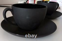Wedgewood Demitasse Black Basalt Set Of 4 Cups and 4 Saucers HARD TO FIND