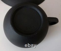Wedgewood Demitasse Black Basalt Set Of 4 Cups and 4 Saucers HARD TO FIND