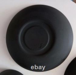 Wedgewood Demitasse Black Basalt Set Of 4 Cups and 4 Saucers HARD TO FIND