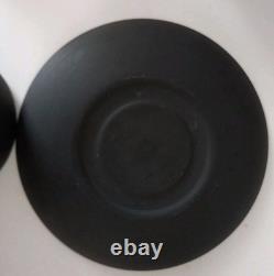 Wedgewood Demitasse Black Basalt Set Of 4 Cups and 4 Saucers HARD TO FIND