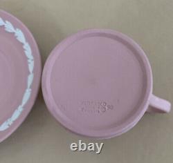 Wedgewood Pink Jasperware Demitasse Coffee Cup And Saucer