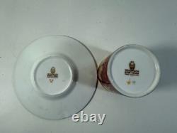 Wedgewood Ruby Tonquin Red/Gold Floral DemiTasse Cup & Saucer Set of 12