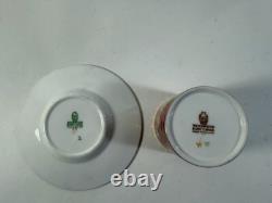Wedgewood Ruby Tonquin Red/Gold Floral DemiTasse Cup & Saucer Set of 12