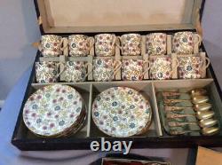 Wedgwood 12 bone china demitasse cups & saucers and spoons original box Y1139