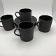 Wedgwood Basalt Black Matte Glossy 4 Demitasse Espresso Cups 4 Saucers 8pc