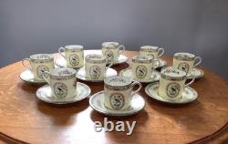 Wedgwood Bideford bone china demitasse cups & saucers W1081 SET of TEN