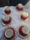 Wedgwood Bone China Demitasse Set Of 6 Ruby Red Gold Gilt England